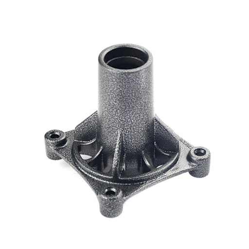bracket dasar aluminium die casting dengan lubang pusat dan lengan pemasangan untuk peralatan industri